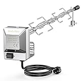 Onlyfire BRK-6032 Universal Verchromter Grillspieß Set, 100 cm Rotisserie Drehspieß, 4X Fleischnadeln, Edelstahl Motor, 220V - 240V, Drehspiess